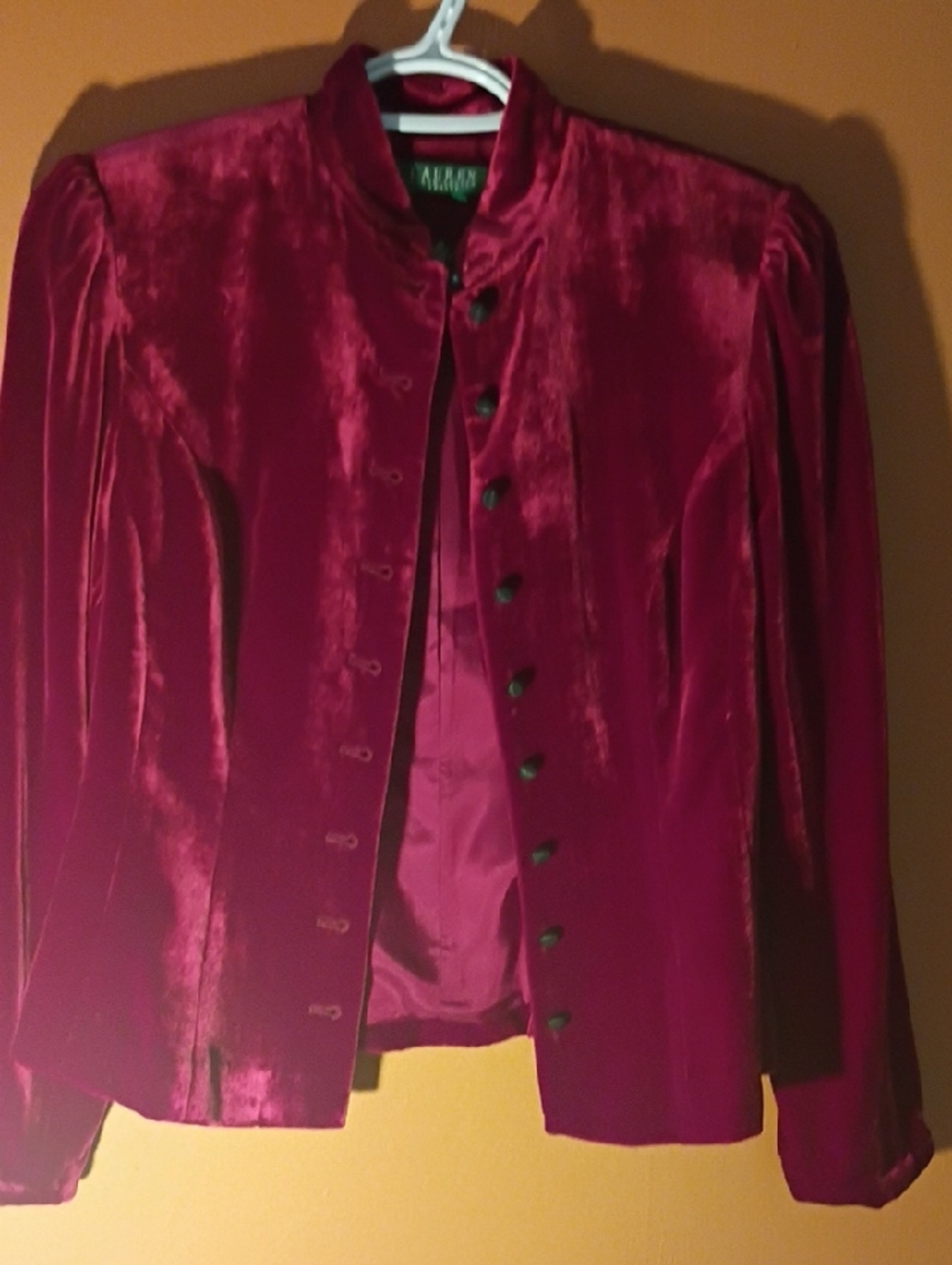 Ralph Lauren Velvet Blazer in Deep Burgundy
